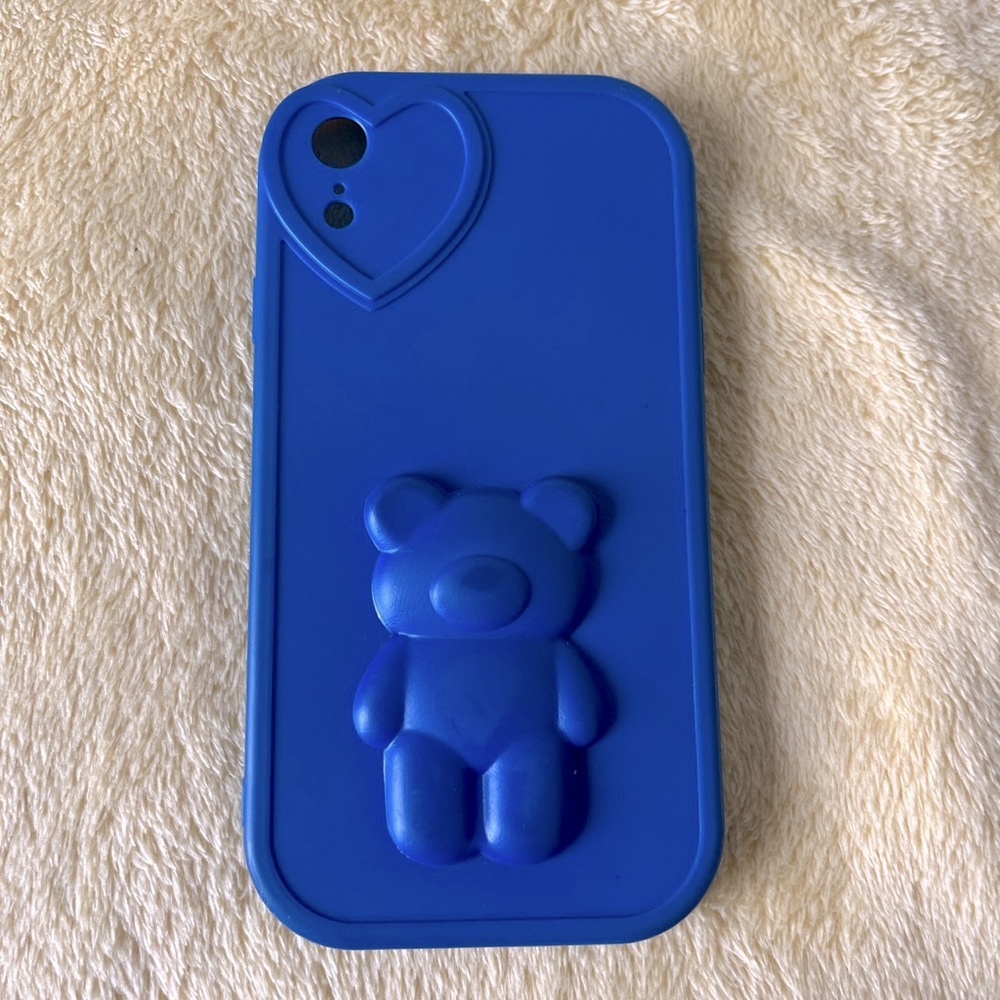 IPhone XR case with cute blue bear